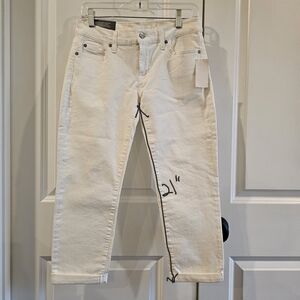 7 For All Mankind Women's Cream Skinny Jeans